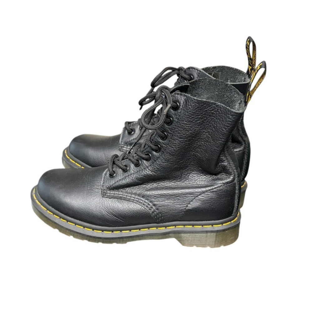 Dr. Martens 1460 Women’s Pascal Virginia Boots Black Leather Size 7 Airwaves - Picture 2 of 4